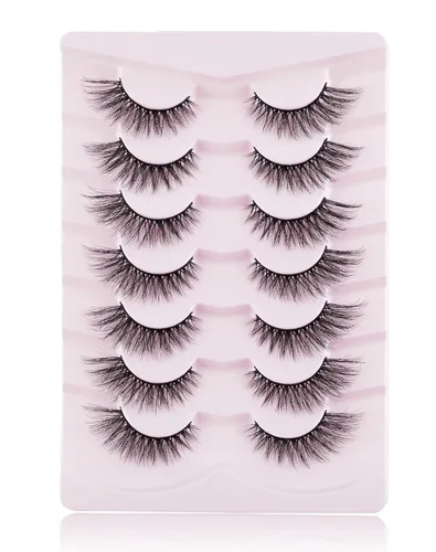 Miniatura 5 de Onlyall Pestañas de ojo de gato, pestañas de visón, pestañas esponjosas, pestañas postizas de ojo de gato, pestañas de ojo de zorro, 7 pares F02