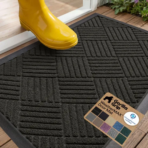 Miniatura 15 de Gorilla Grip - Tapete WeatherMax todoterreno 100% impermeable, caucho natural, resistente a manchas y decoloración, perfil bajo, interior y Grafito