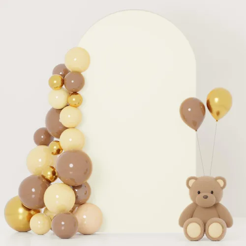 Miniatura 20 de FOTSHARER Cubierta para arco de boda, cubierta de arco de globo beige de 2.6 x 6 pies, cubiertas de fondo de arco de arco de elastano boho Chiara