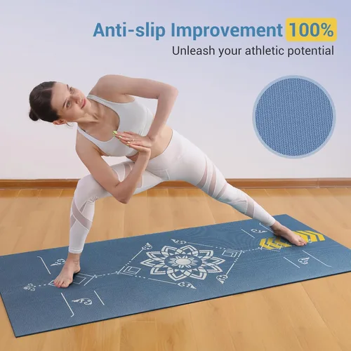 Miniatura 8 de Avoalre Tapete de yoga plegable, respetuoso con el medio ambiente, tapete de yoga de viaje de PVC plegable, tapete de yoga de doble cara