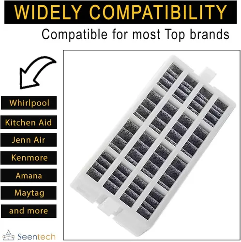 Miniatura 2 de Filtro de aire para refrigerador W10311524 de Seentech - Compatible con refrigeradores Whirlpool, Kenmore - Reemplaza: AIR1, 2319308, W10335147