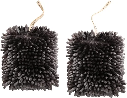 Miniatura 12 de Paquete de 2 toallas de mano colgantes de chenilla, toallas de mano de microfibra súper absorbentes, toallas de mano de felpa suave de secado rápido