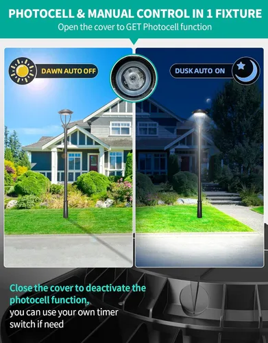 Miniatura 3 de Luz LED para poste superior, certificación ETL, 80 W, 64 W, 48 W, ajustable, 3 CCT, luces de poste para exteriores ajustables con fotocélula IP65