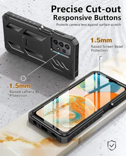 Miniatura 7 de FNTCASE Funda para Samsung Galaxy A23 5G: Carcasa protectora completa de TPU resistente de grado militar a prueba de golpes con función atril