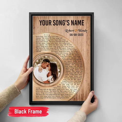 Miniatura 5 de H-DEWALL Regalos para marido de parte de la esposa, letras de canciones personalizadas con marco, discos de vinilo retro, decoración de pared