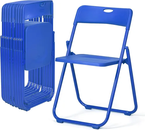 Miniatura 17 de Karl home Silla plegable de 6 piezas, silla plegable ligera de plástico de 300 libras, marco de metal reforzado fácil de plegar y almacenar