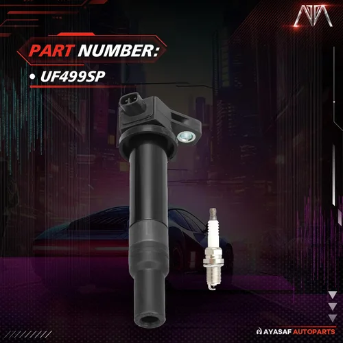 Miniatura 3 de Paquetes de bobinas de encendido y bujías UF499 4 pares compatibles con Hyundai 06-11 Accent, para Kia 06-11 Rio/Rio5, para Toyota 2008 Solara
