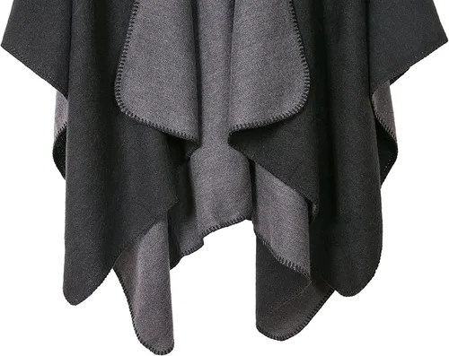 Miniatura 144 de Urban CoCo Poncho de colores para mujer, chal con frente abierto, color en bloques
