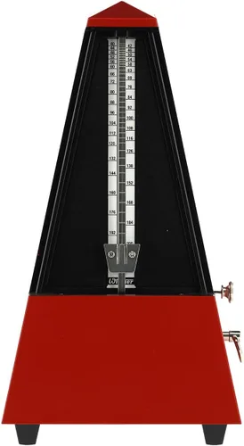Miniatura 2 de Wittner 903558 Metrónomo de carcasa de plástico con campana, rojo oscuro