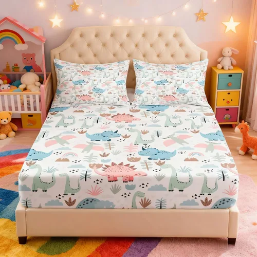Miniatura 27 de Manfei Juego de sábanas para niños con diseño de coches de dibujos animados, tamaño individual, juego de ropa de cama con vehículos de construcción