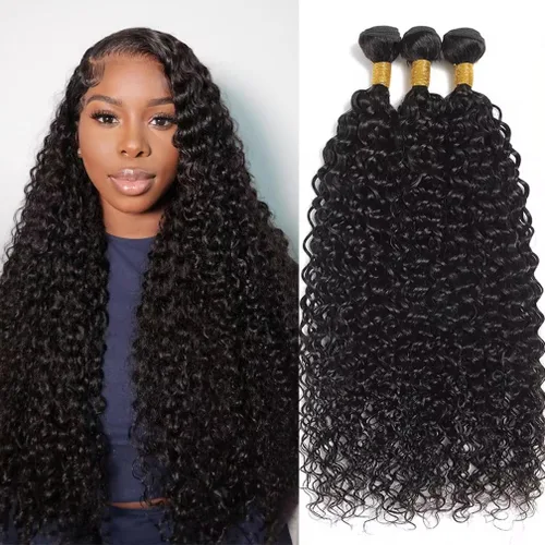 Miniatura 15 de Borchan Water Wave 3 Paquetes Cabello Humano Húmedo y Ondulado Cabello Humano 3 Paquetes para Mujeres Negras 16 18 20 Pulgadas Paquetes Brasileños