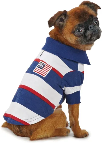 Miniatura 2 de Zack & Zoey Patriotic Pooch SPF40 - Polo para perros, talla XS de 10 pulgadas