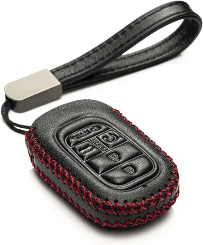 Miniatura 8 de Vitodeco Funda de cuero para llavero compatible con Honda Civic, Civic Hatchback, Accord, HR-V, CRV, Pilot, Passport 2023-2026 (4 botones, marrón)