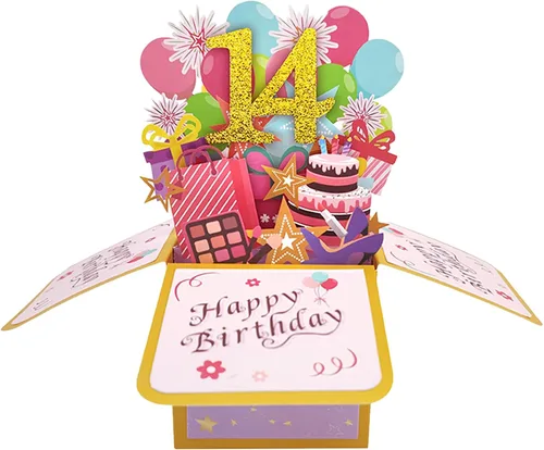 Miniatura 11 de Asmallgf Dulce Tarjeta de Cumpleaños Desplegable del 12º Cumpleaños para Niña y Niño, Gran Regalo de Cumpleaños de 12 Años para Hija, Sobrina