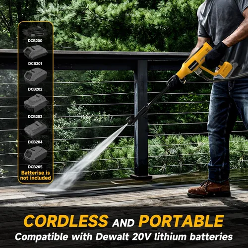 Miniatura 6 de Lavadora a presión inalámbrica para batería Dewalt 20V 700 PSI Lavadora de energía portátil de mano con boquilla 6 en 1 cañón de espuma