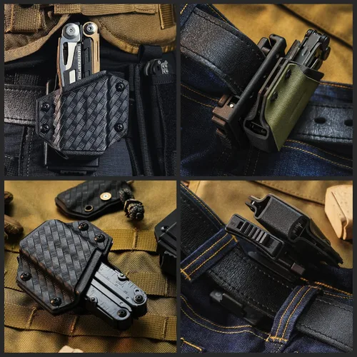 Miniatura 8 de TACTICAL GEEK TX1 - Funda multiherramienta EDC, funda ajustable con clip trasero para cinturón, multiherramienta no incluida (negro)