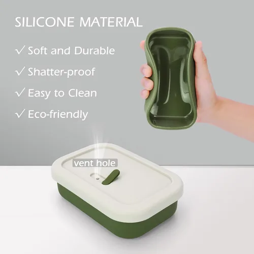 Miniatura 4 de AIDIMMING Funda de jabón de viaje de silicona mejorada a prueba de fugas, soporte de barra de champú ventilado, caja de jabón de barra grande