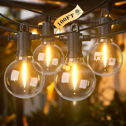 Miniatura 11 de Kawaya Tira de luces LED de 240 pies para exteriores, impermeable, regulable, G40, globo G40, iluminación para exteriores con 120 + 4 bombillas