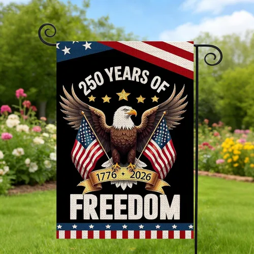 Miniatura 9 de Banderas de jardín con el 250 aniversario de Estados Unidos para exteriores, bandera de Estados Unidos con diseño de águila, decoración patriótica