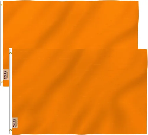 Miniatura 17 de Anley Fly Breeze - Bandera naranja sólida de 3 x 5 pies, color vivo y a prueba de decoloración, cabecera de lona y doble costura, banderas naranjas