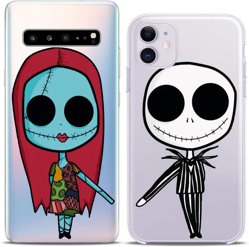 Miniatura 3 de Fundas a juego para parejas compatibles con iPhone 16 15 14 13 12 11 Pro Max Mini Xs X 6s 8 Plus 7+ Xr 10 SE 5 Nightmare Undead Couple Forever