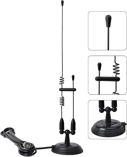 Miniatura 2 de UAYESOK Antena móvil magnética de aumento de señal, actualización para HT, 6.6 ft/27.6 in y GMRS Antena de radio Jamón PL259 para Baofeng UV-5R