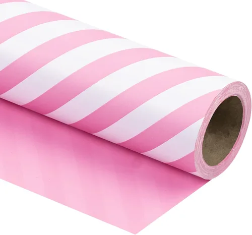 Miniatura 14 de WRAPAHOLIC Papel de regalo reversible azul bebé de 30 pulgadas, papel de regalo azul bebé y rayas para cumpleaños, vacaciones, bodas, baby shower
