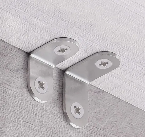 Miniatura 5 de 20 soportes en L de acero inoxidable, soporte de esquina de ángulo recto de 0.79 pulgadas, metal resistente, juntas de 90 grados