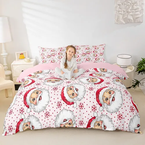 Miniatura 29 de Juego de funda de edredón para niños de Feliz Navidad, tamaño King, juego de ropa de cama de pingüinos de dibujos animados, animales árticos