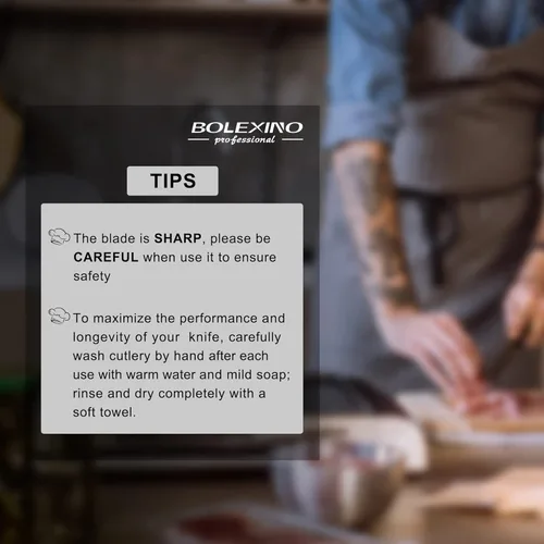 Miniatura 7 de Cuchillo de carnicero curvado de 8 pulgadas con mango ergonómico, buena nitidez para cortar carne de filete de carne, acero inoxidable japonés