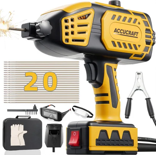 Máquina de soldadura portátil, soldador de mano de 110 V con inversor IGBT 5 ajustes de corriente variable, pistola soldadora de arco portátil para