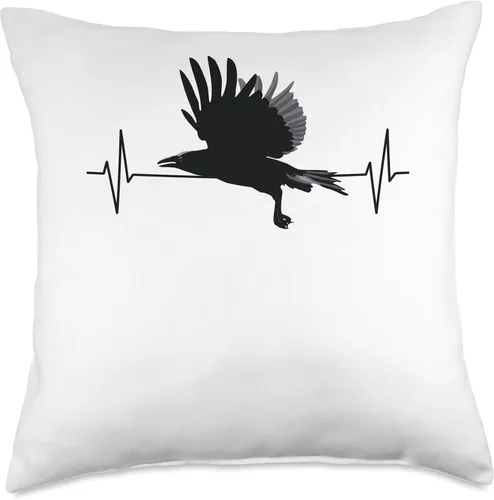 Miniatura 5 de Krähen Raben Vögel Liebhaber Bekleidung Crow Raven Heart Line Odin Viking Fans Hugin and Munin - Almohada de 16 x 16 pulgadas, multicolor