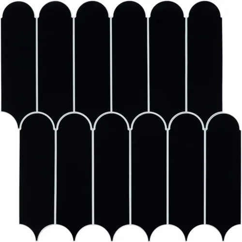 Miniatura 14 de Black Peel and Stick Backsplash Subway Tile, 12"x12", 6-Sheet Self Adhesive, Faux Ceramic, Glossy, 5.97 SQ.FT, For Kitchen Bathroom