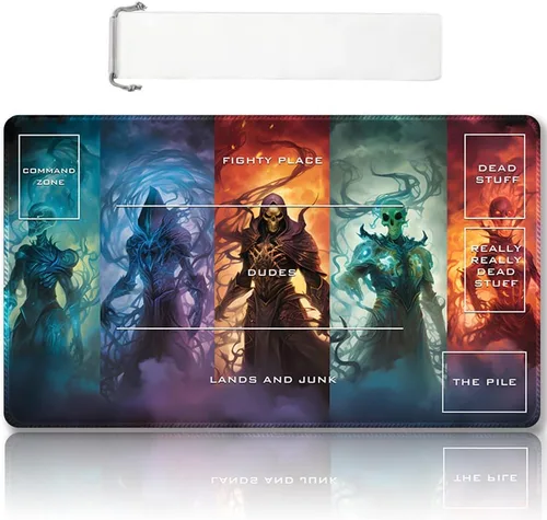 Miniatura 48 de Tapete de juego MTG cosido de alta calidad con zonas y parte trasera de goma antideslizante, tapete de juego TCG para MTG y otros juegos de cartas