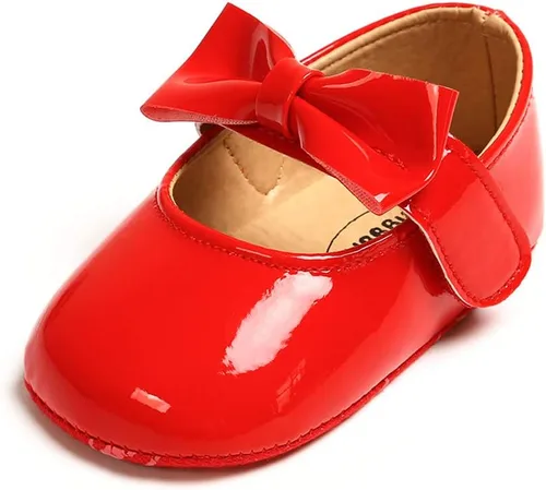 SOFMUO Mary Jane - Zapatos planos con lazo, zapatos de ballet para niñas pequeñas, primeros caminantes, para boda, Navidad, zapatos de vestir