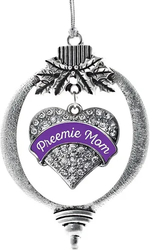Miniatura 230 de Inspired Silver - Adorno con dije de hermana gemela - Adornos navideños de plata con circonitas cúbicas
