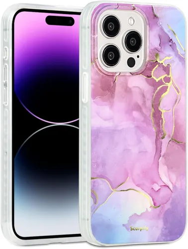 Miniatura 16 de SCORPIFY Funda para iPhone 14 [compatible con MagSafe] con diseño de mármol azul fantasía, bonita funda magnética para teléfono para mujeres, niñas
