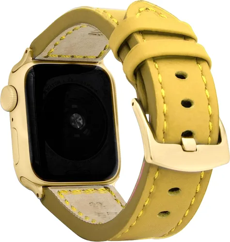 Miniatura 20 de Bandini Correa de cuero para hombre para Apple Watch de 1.732 in 1.772 in 1.654 in 1.614 in 1.575 in 1.496 in 1.929 in y Ultra, correa de iWatch