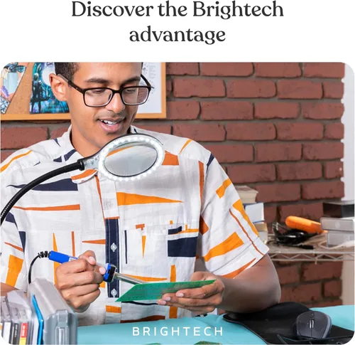 Miniatura 9 de Brightech LightView Pro Flex 2 en 1: Lámpara de escritorio con aumento, Lupa ligera de 2.25x, Lupa ajustable con cuello de cisne y luz para Negro