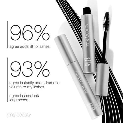 Miniatura 3 de RMS Beauty Straight Up - Máscara de péptidos voluminizadores, fórmula negra para alargar y engrosar péptidos nutritivos, impermeable, vegano y libre