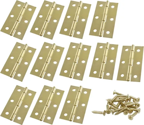 Miniatura 18 de Murtenze Paquete de 12 Bisagras de Puerta de 2.5 Pulgadas, Bisagras de Armario, Bisagras de Bronce Rojo, Bisagras de Cojinete de Bola, Bisagras