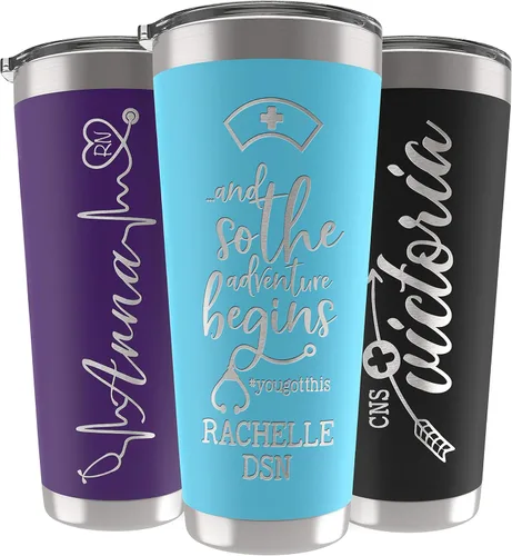 Miniatura 8 de Vaso de enfermera personalizado de 20 onzas con tapa, ejército, grabado con láser, regalos de agradecimiento para enfermeras, regalos de graduación