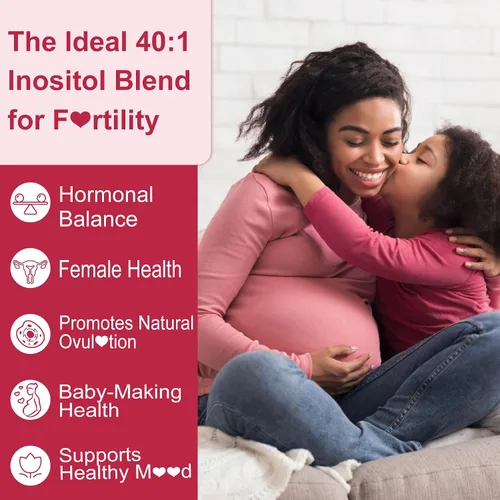 Miniatura 6 de Gomitas de inositol con aceite de onagra para mujeres, proporción 40:1, mio-inositol de 2000 mg y D-Chiro inositol 50 mg con vitamina D3 B6 B12