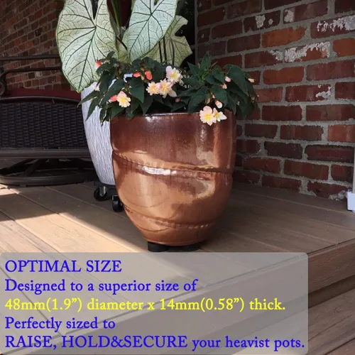 Miniatura 4 de Paquete de 24 patas invisibles para macetas con agarre antideslizante mejorado para plantas y flores, elevadores de macetas de goma sólida