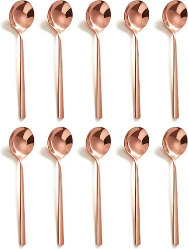 Miniatura 9 de Comicfs Juego de 10 cucharas de café espresso de acero inoxidable SUS 304 de 5.3 pulgadas, cucharas de café, cucharaditas para café, azúcar, postre