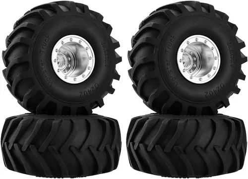 GLOBACT Neumáticos de aluminio Monster Truck RC de 2.677 x 1.299 in para 1/24 AXIAL SCX24 FMS FCX24 RC Crawler Accesorios de actualización de coche