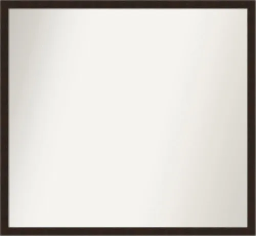 Miniatura 228 de Amanti Art Espejo de pared personalizado no biselado (23 x 25 pulgadas), marco estrecho marrón Carlisle, varios tamaños personalizados, espejo