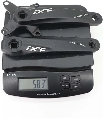 Miniatura 6 de DJC MTB - Juego de bielas cuadrado con agujero cónico 104BCD con plato 32 34 36 38T 6.693 in 6.890 in Bielas aluminio negro rojo