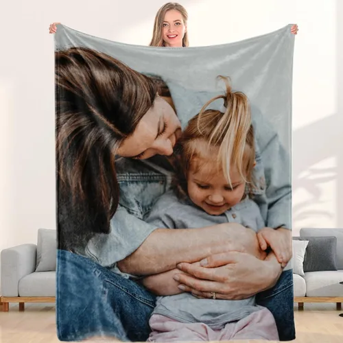Mantas personalizadas con collage de fotos y texto, hechas en Estados Unidos, mantas personalizadas con imágenes personalizadas para cumpleaños,