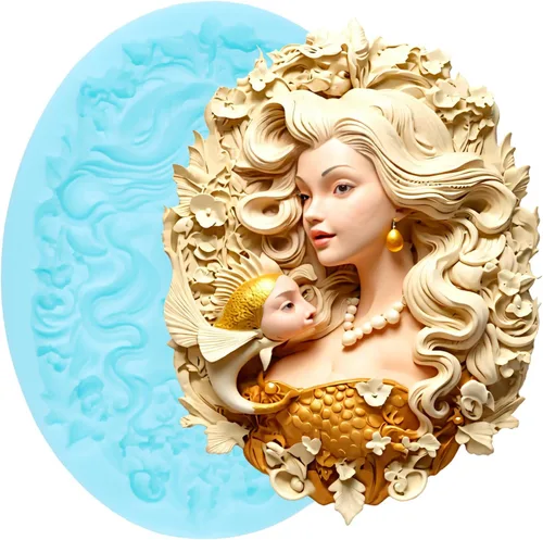 Moldes de silicona para fondant de avatar de sirena, para decoración de pasteles, decoración de cupcakes, pasta de caramelo de chocolate, pasta de